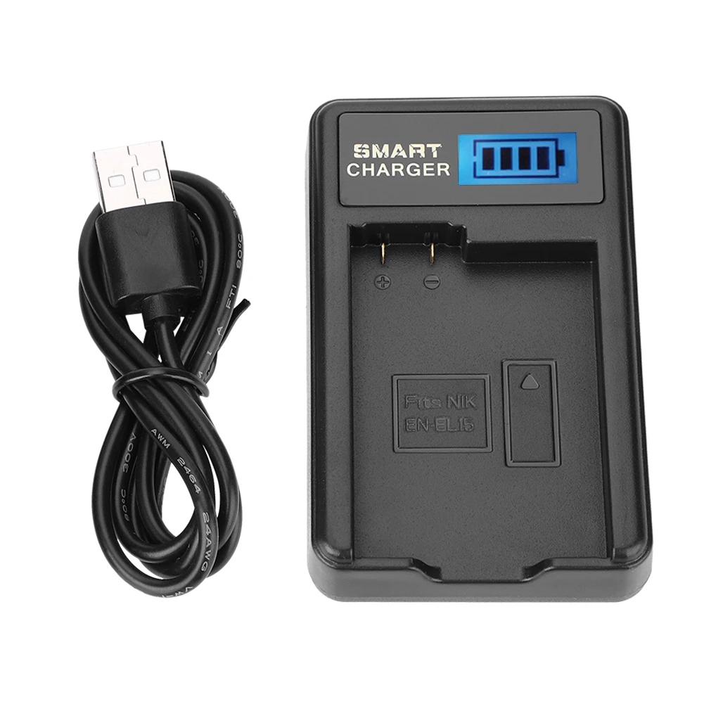 EN EL15 зарядное устройство с одним слотом USB зарядка ЖК экраном для Nikon D600 D610 D750 2018
