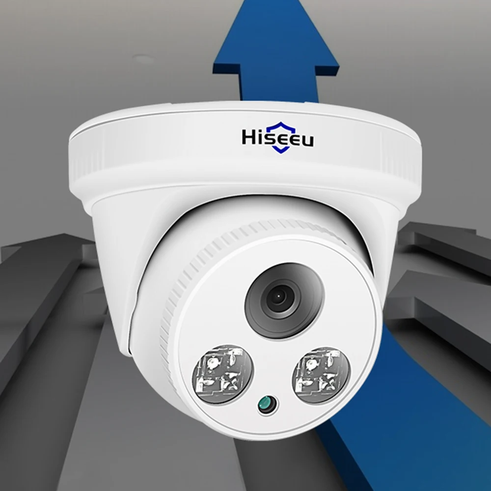Купольная камера видеонаблюдения Hiseeu HD 1080P POE IP 2 МП H.265 подходит для дома с ночным