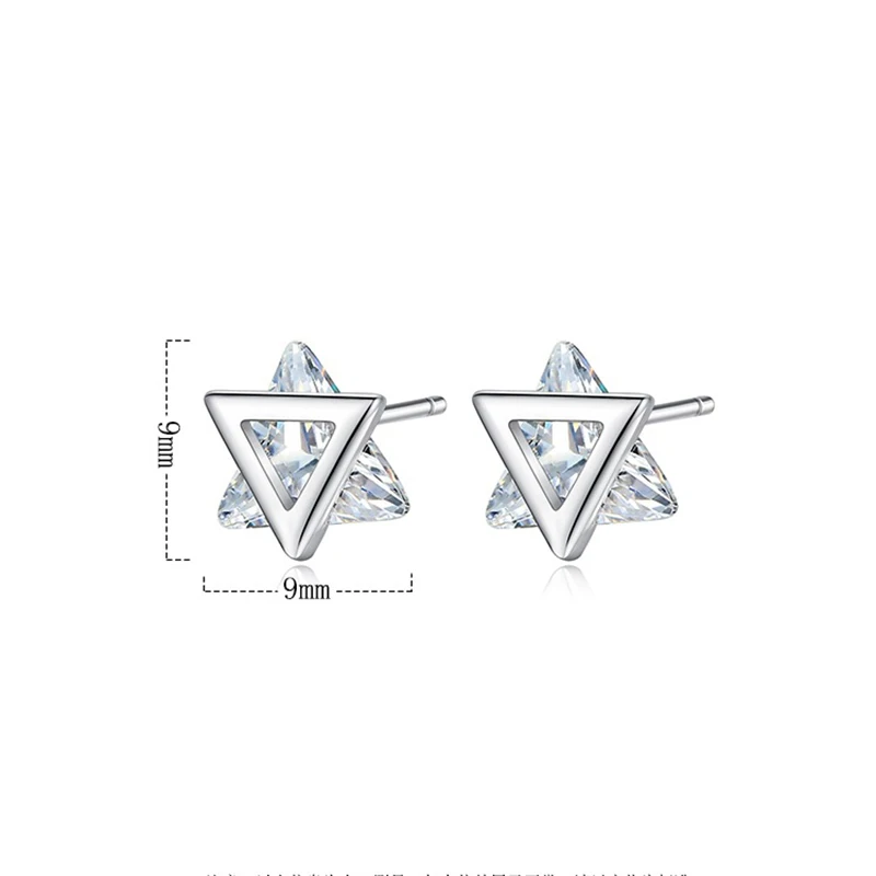 

Square Triangle Geometric Zircon Stud Earrings For Women Fashion Jewelry Simple Mini Triangle Earrings Trinkets Triangle Zircon