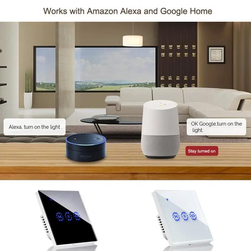 WiFi смарт штора переключатель стеклянная панель беспроводное приложение