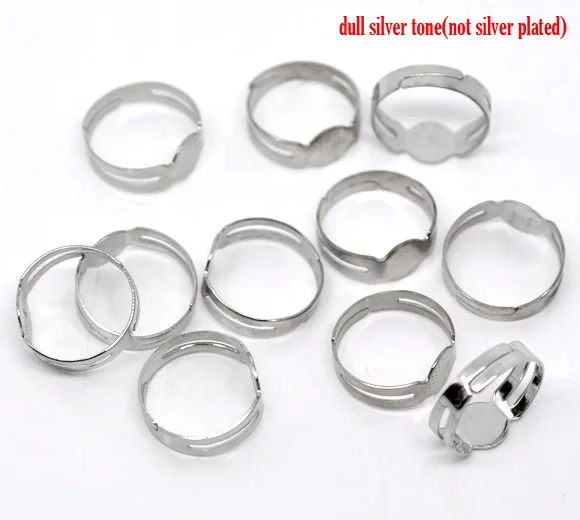 DoreenBeads 50 серебристый цвет регулируемый размер кольца 16 7 мм (B14823) yiwu|jewelry mean|jewelry