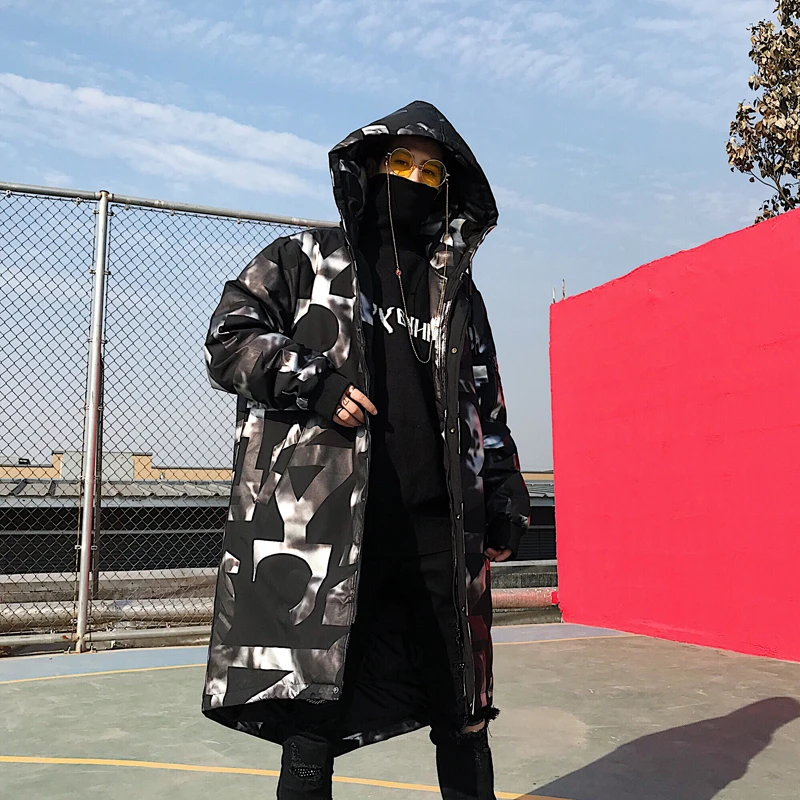 2018 Winter Jacket Men Streetwear Hip Hop Male Hooded Overcoat Warm Cotton Coat Clothing Thicken Casual Parkas Erkek Mont | Мужская