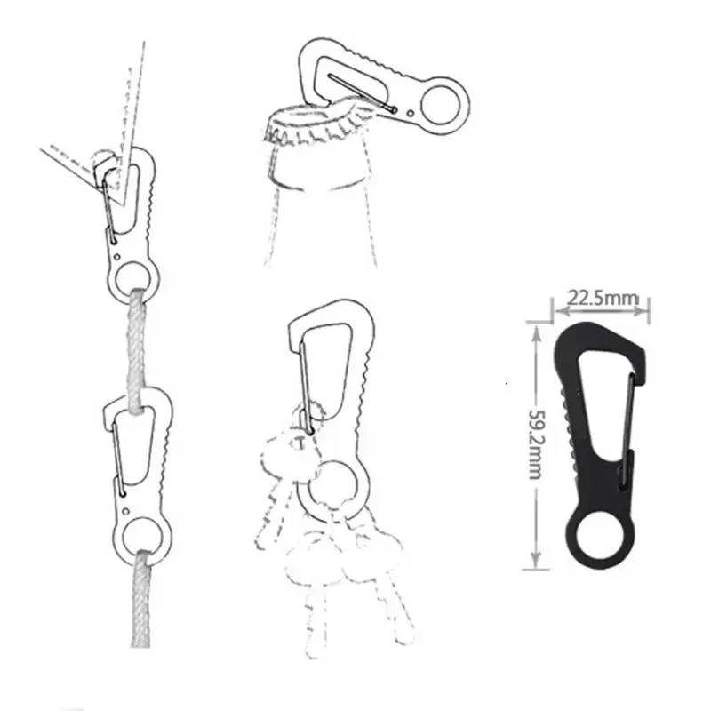 EDC Keychain Backpack Spring Clasps Bottle Hooks Paracord Tactical Survival | Спорт и развлечения