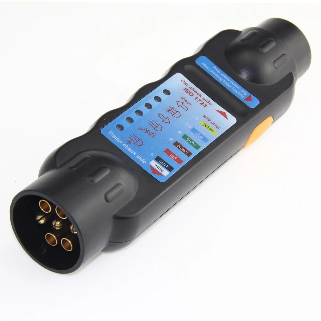 

2022 12V 7-Pin European Trailer Socket Durable Truck Trailer Plug Socket Tester Wiring Circuit Light Test Tool Car Circuit