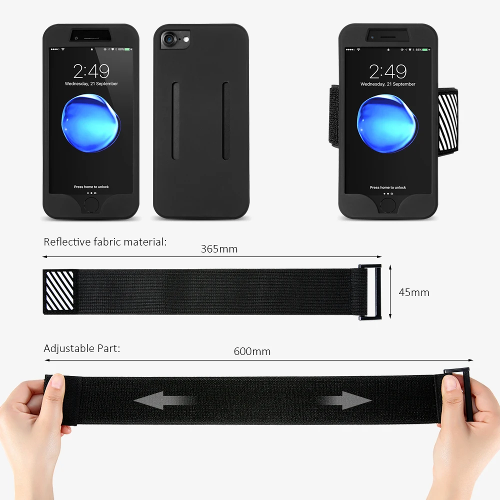 Чехол KISSCASE 5 с ремнем на руку спортивный чехол для iPhone 6 6s 7 чехлы Plus SE 5S |