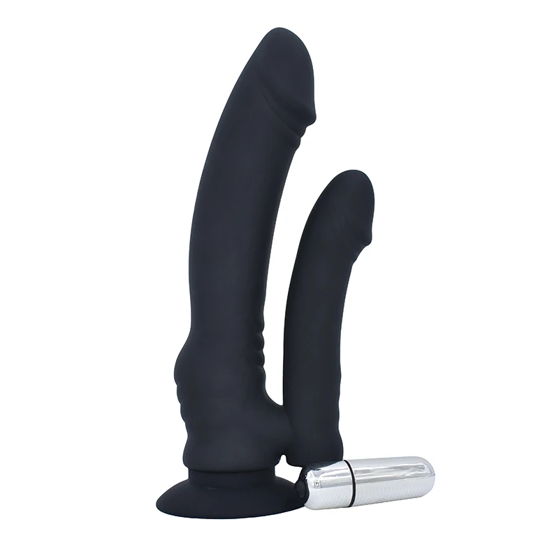 Женский двойной фаллоимитатор вибратор G spot Clitoris стимуляция Анальная пробка для