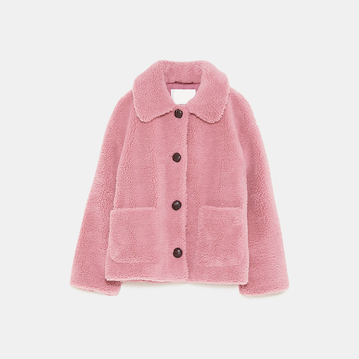 HDY haoduoyi Lapel Single-breasted Double Patch Pocket Autumn And Winter Thick Imitation Fur Sweet Girl Jacket | Женская одежда
