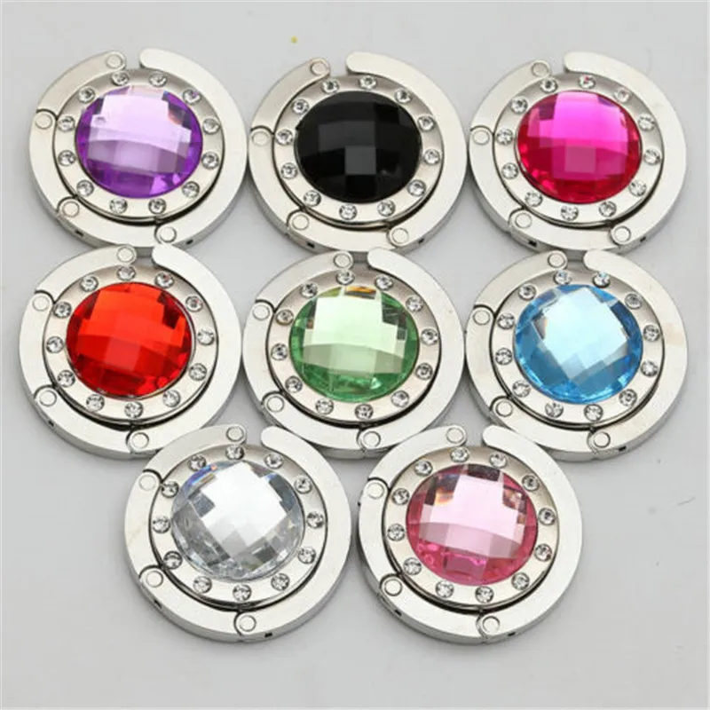 Модный с кристаллами сплав вешалка крючок для сумочки Портативная Складная