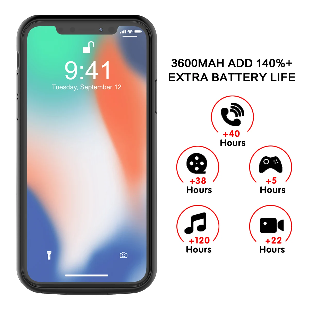 Чехол для зарядного устройства iPhone X/Xs 3600 мАч внешний резервный аккумулятор