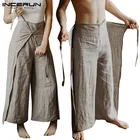 Брюки INCERUN тайские штаны для рыбалки для мужчин и женщин, винтажные свободные однотонные джоггеры с широкими штанинами, длинные штаны, S-5XL, 2021