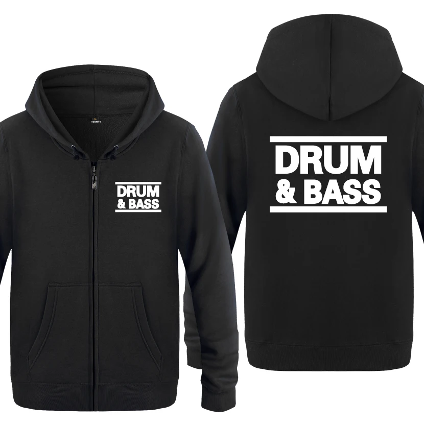 DRUM N BASS DNB RUN DMC толстовки для любителей музыки мужские 2018 флисовые на молнии с