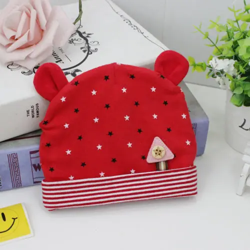 Милая детская шапка унисекс для новорожденных мальчиков и девочек с ушками