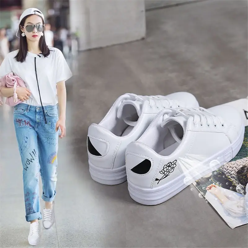 Белые кроссовки женская модная Вулканизированная обувь парусиновая летняя