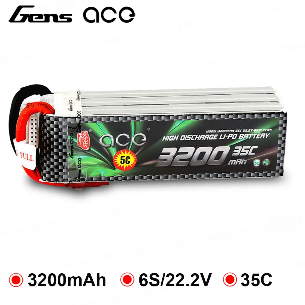 Литий полимерная батарея Gens ace 3200 мАч 6S 22 2 V 35C 70C для вертолета с фиксированными
