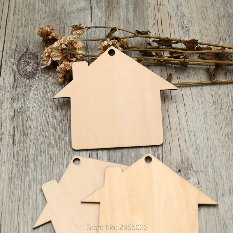 Деревянный дом вырезать Незаконченные DIY Семейные бирки фотообои форма