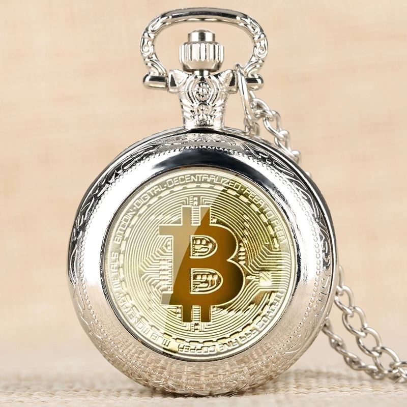 Позолоченные физические биткоины Casascius Биткоин BTC кварцевые карманные часы