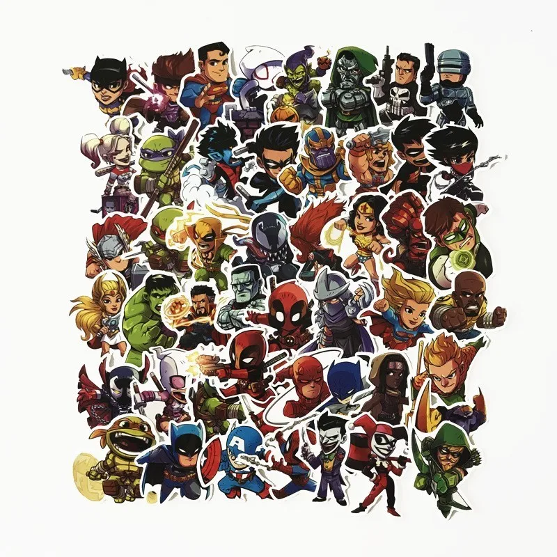 50 шт./компл. Marvel игрушки Мстители завершающей Стикеры s супер герой &quotХалк&quot