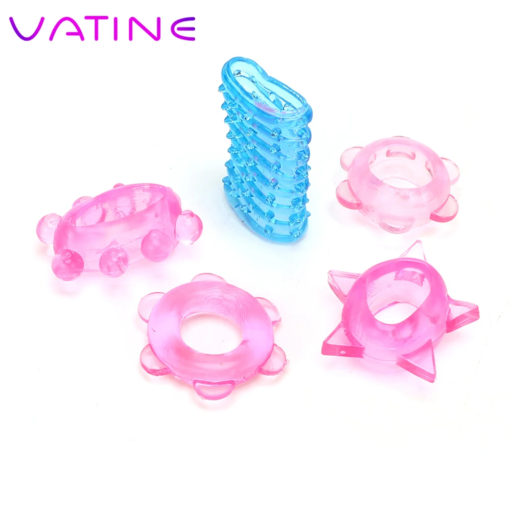 VATINE 5 шт./лот насадка на пенис кольцо Удлинитель Задержка эякуляции силиконовые