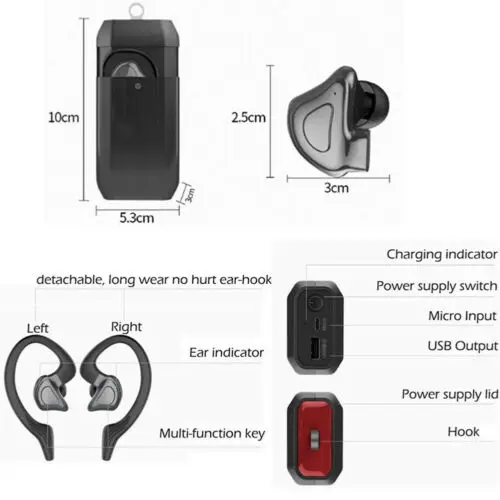 Беспроводные наушники Bluetooth V4.2 стерео наушники-вкладыши спортивные для режима