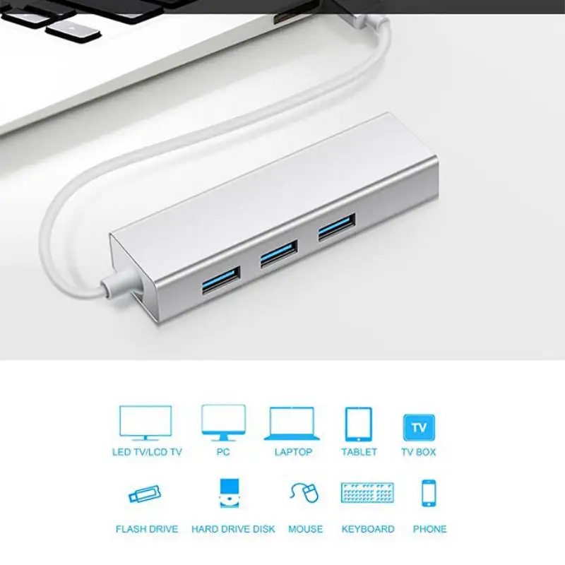 Ult-лучший 3 порта Usb 0 концентратор сетевой адаптер для Ethernet Rj45 Lan гигабитный Sup