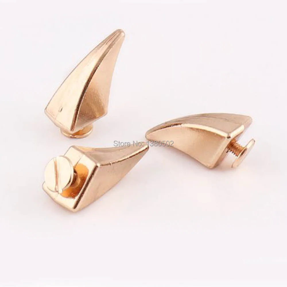 

10sets Gold Color Horn Shape Metal Screw Spike Rivets Decorative For Clothes Bag Shoes
