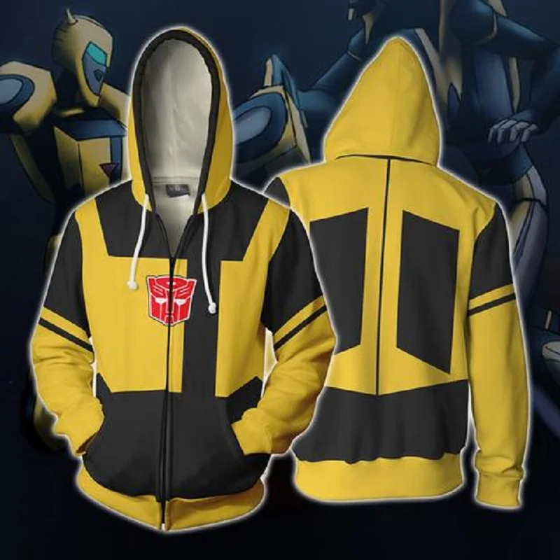 Мужская Трикотажная куртка с капюшоном на молнии объемным принтом персонажей из