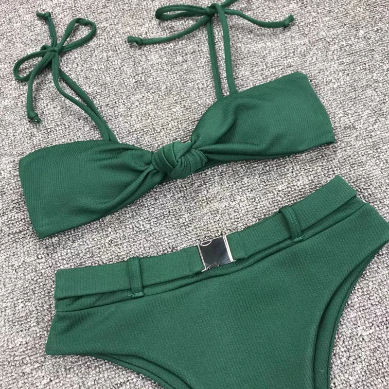 Женский купальный костюм Colysmo Green Biquinis Feminino комплект из 2 предметов топ с узлом на