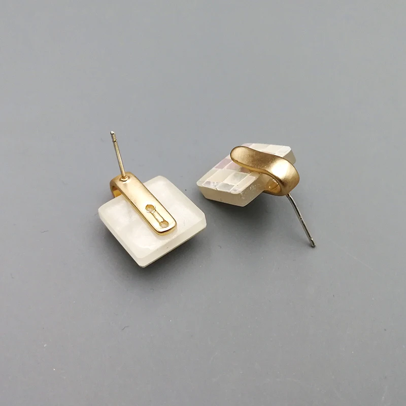 Vanssey/Винтажные модные геометрические квадратные серьги гвоздики с жемчугом и