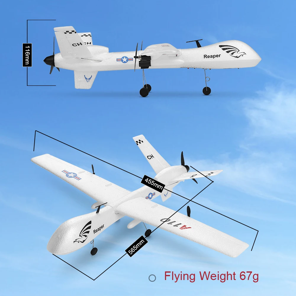 Оригинальный гоночный самолет на радиоуправлении WLtoys XK A110 2 4G 565 мм 3CH RC с