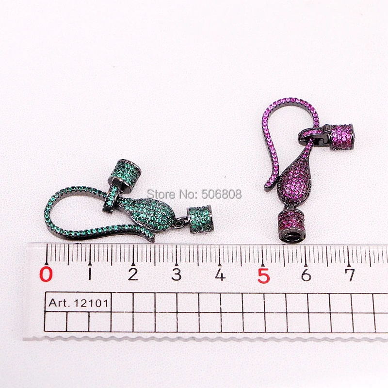 5PCS ZYZ321-8016 Micro Pave CZ Lobster Clasp Enhancer Snap Jewerly Closures | Украшения и аксессуары