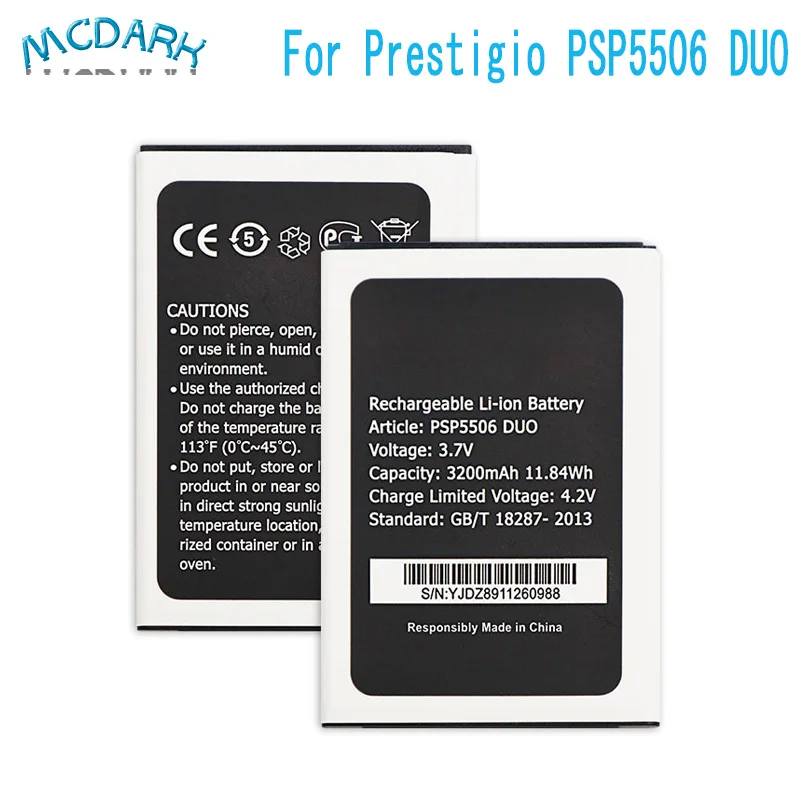Mcdark 3200mAh аккумулятор высокой емкости для Prestigio Grace Q5 PSP 5506DUO 5506 DUO запасные батареи