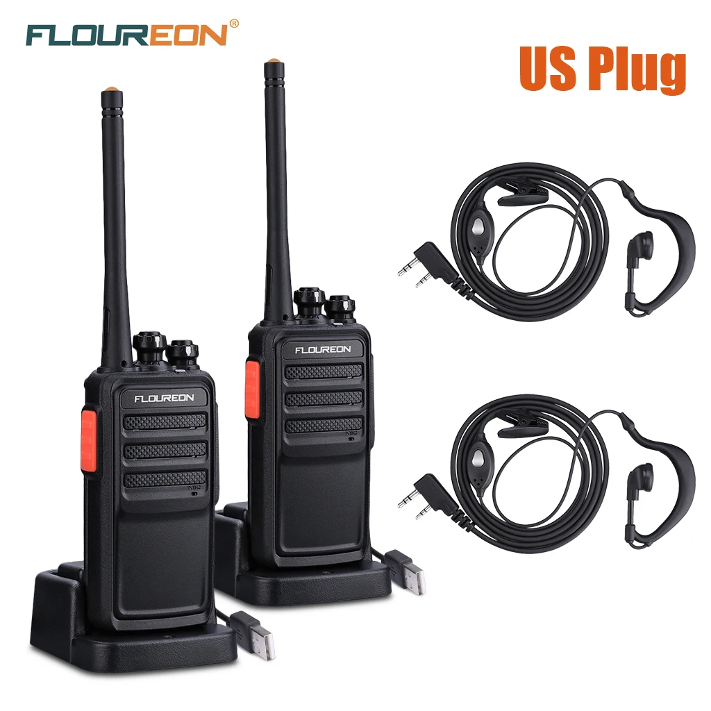 2 шт. Floureon A5 16 канальная рация UHF 400 ~ 480MHz перезаряжаемая двухсторонняя радио