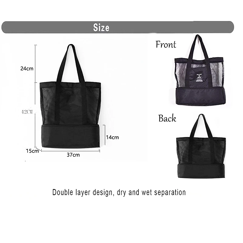 2 в 1 сетчатый пляжный карман на молнии со встроенной крутой сумкой невидимая