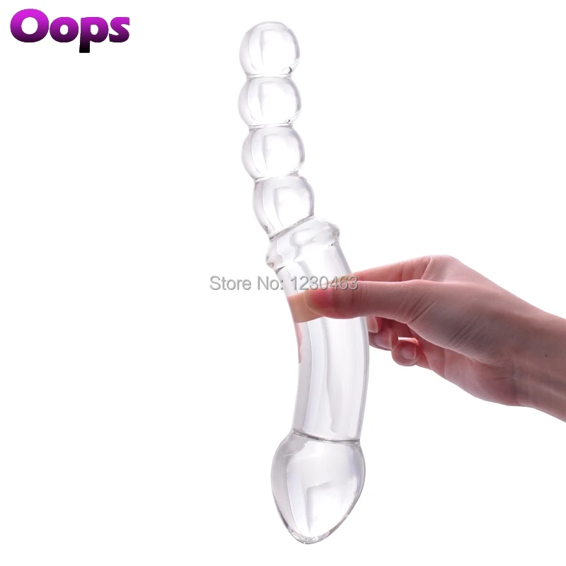 Huge Crystal Pyrex Double Glass Dildo Anal Beads Butt Plug for Women Men G Spot Stimulate Anus Massager Orgasm Adult Sex Toys | Красота и