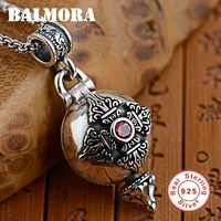 balmora authentic 925 sterling silver ajra gaudencio box six words sutra pendants women men gifts antique jewelry sy12684