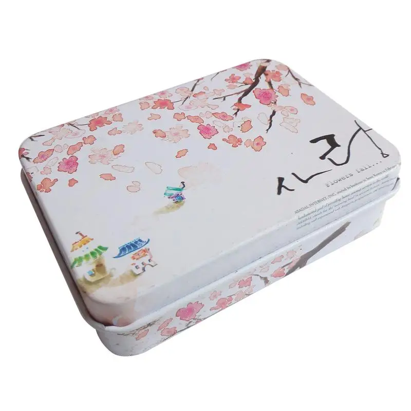 Мультяшная жестяная коробка для хранения прямоугольная банка закусок печенья