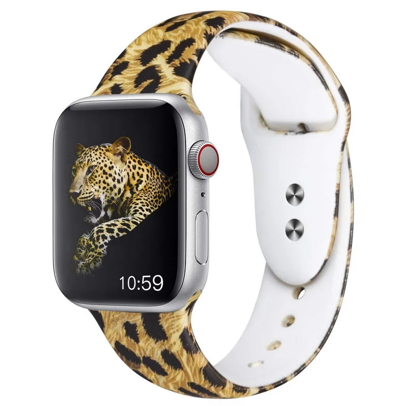 Силиконовый ремешок для часов Apple Watch 44 мм/42 мм 40 мм/38 спортивный Suave iwatch 4 3 2 1 Correa с