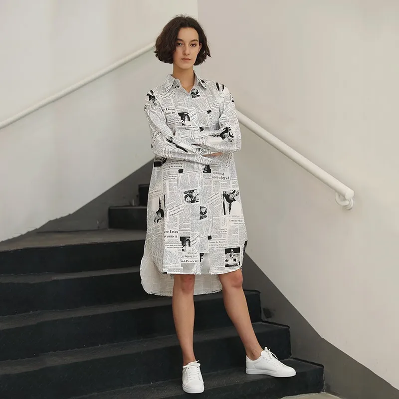 Женское платье-рубашка TWOTWINSTYLE весеннее винтажное платье с отложным воротником
