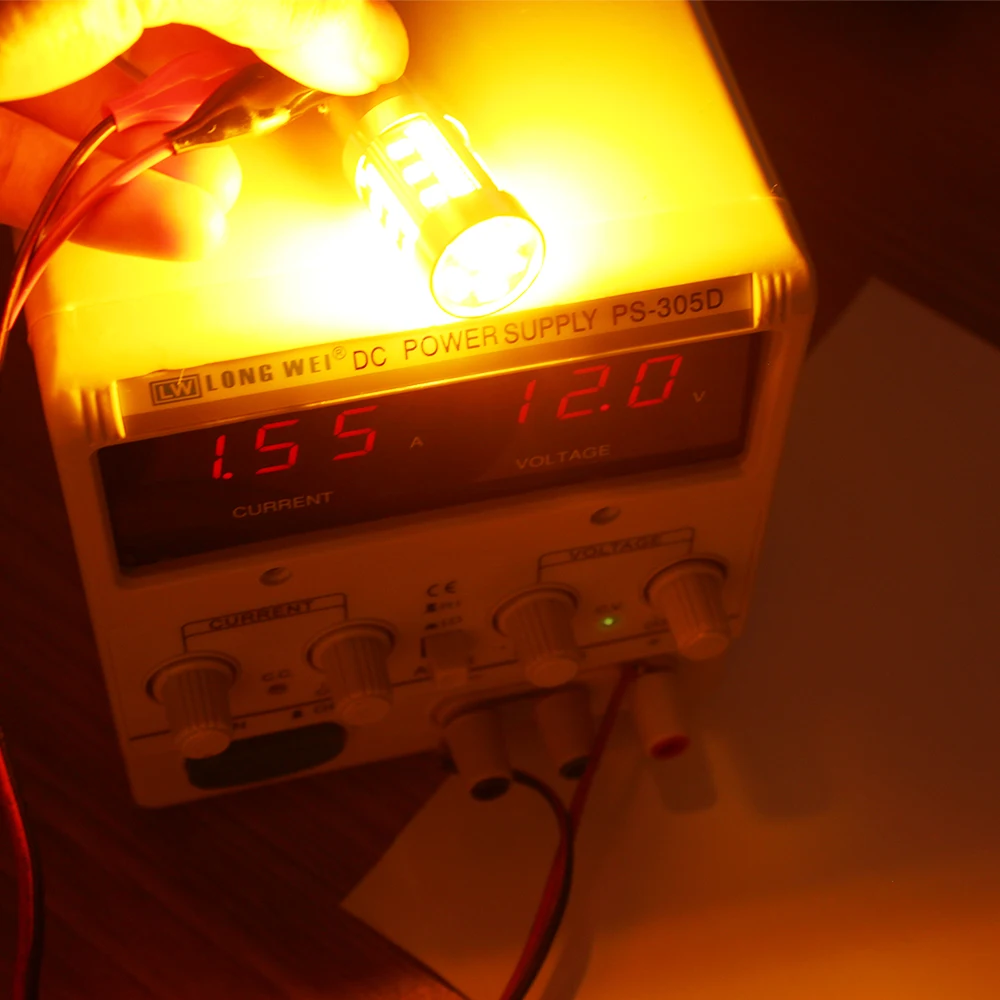 2 шт. 1156 BA15S BAU15S светодиодный T20 7440 105 чипы 4014 SMD лампы желтый для авто задний