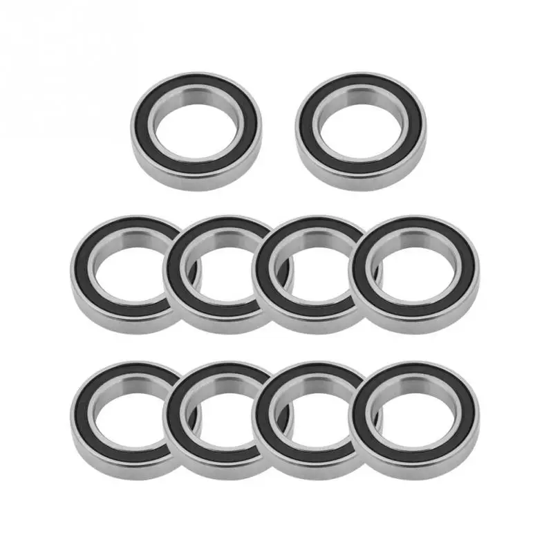 10Pcs 15x24x5mm 6802-2RS Double Sided Rubber Sealed Bearing Single Row Deep Groove High Speed Ball Bearings for 15mm Shaft/Rod |