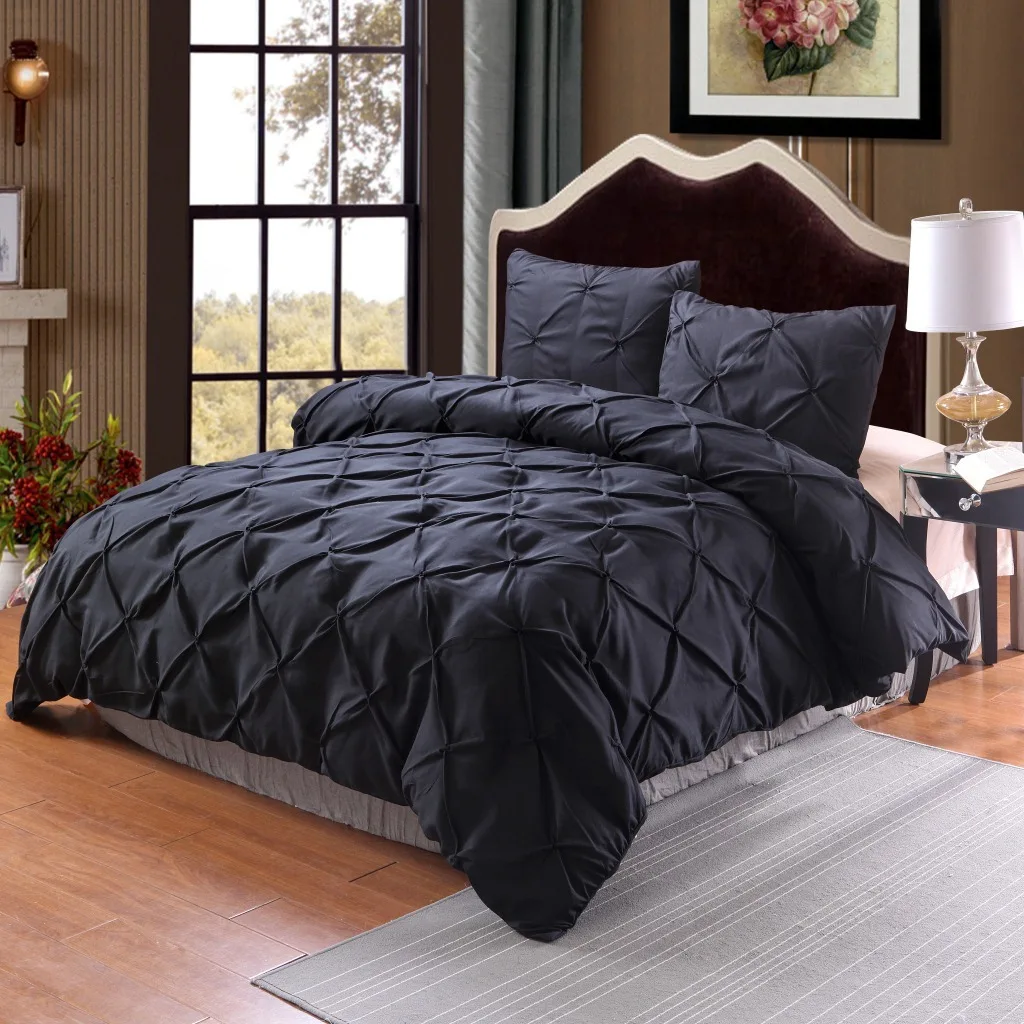 

Modern Hand Twisted Flowers Solid Color Duvet Cover 2/3pcs Set US King Queen Full Twin Size Bedding Set