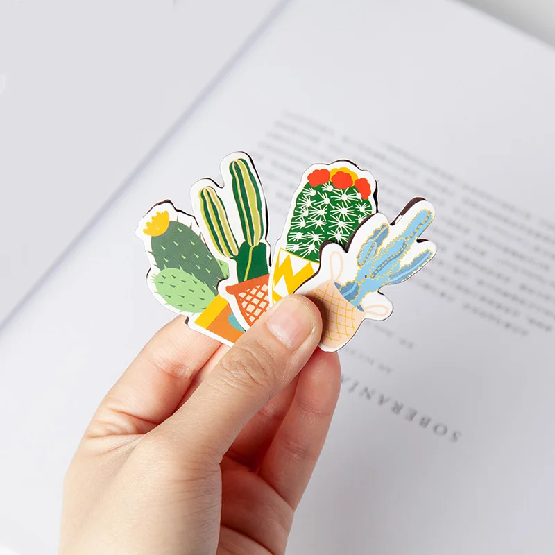 2 шт. милые кактус закладки Kawaii новинка магнитные маркеры для книг девочек