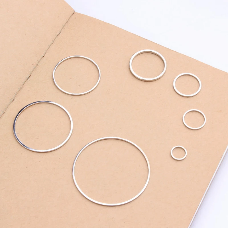 Silver Round Golden Rings for DIY Earrings Making Pendant Jewelry Accessories Findings 8/12/15/20/25/30/38mm Circle 10PCS/Pack | Украшения