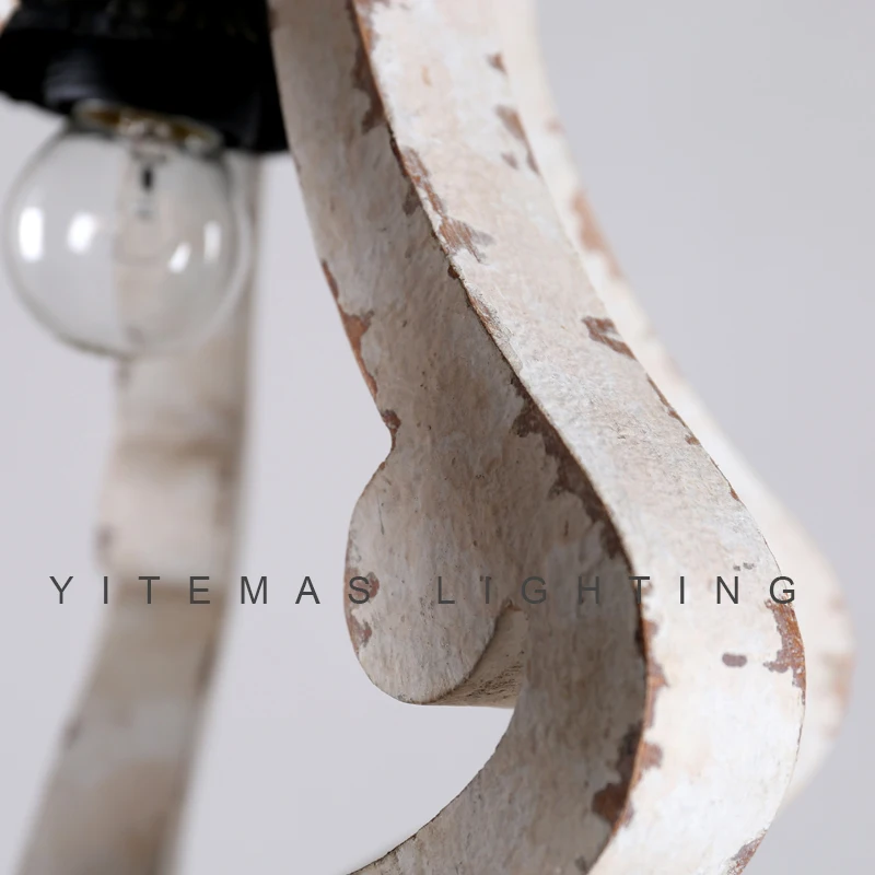 Винтажная деревянная люстра в сельском стиле маленькая антикварная подвесная