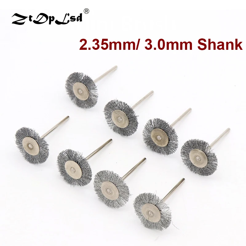 

6pcs 2.35/3mm Shank Platinum Blades Steel Wire Wheel Brush Rotary Tool For Mini Drill Polishing Stainless Brushes Grinder Set