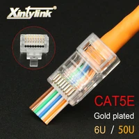 xintylink rj45 connector rj 45 plug rg cat5 cat5e network conector keystone jack utp ethernet cable modular lan 2050100pcs