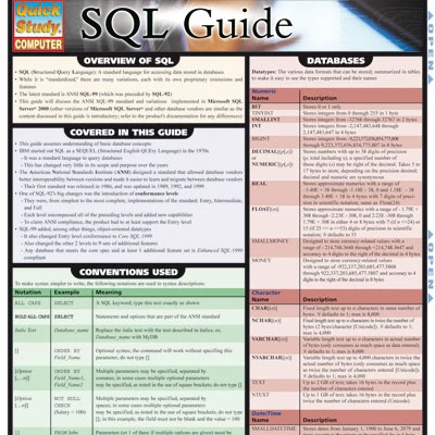 BarCharts- Inc. 9781572229167 Sql Guide |