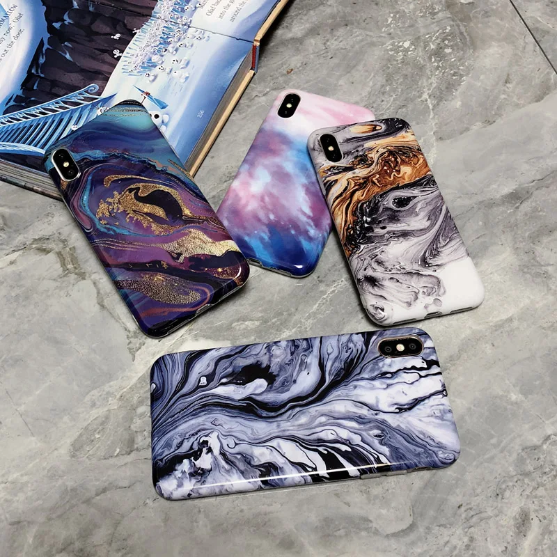Модный мраморный текстурированный глянцевый чехол защитный для IPhone XR XS Max X 8 7 Plus 6
