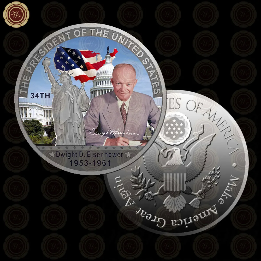 

WR Birthday Souvenirs American Gift Coin Collectible Art Crafts Dwight D Eisenho Metal Coin Hot Sale Unique Gifts for Collection