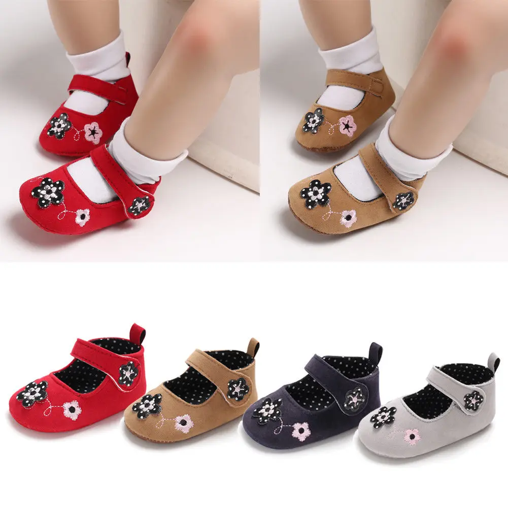 New Style Newborn Baby Girl Bow Anti-slip Crib Cotton Shoes Soft Sole Sneakers Prewalker 0-18M All Seasons Flower Cute |